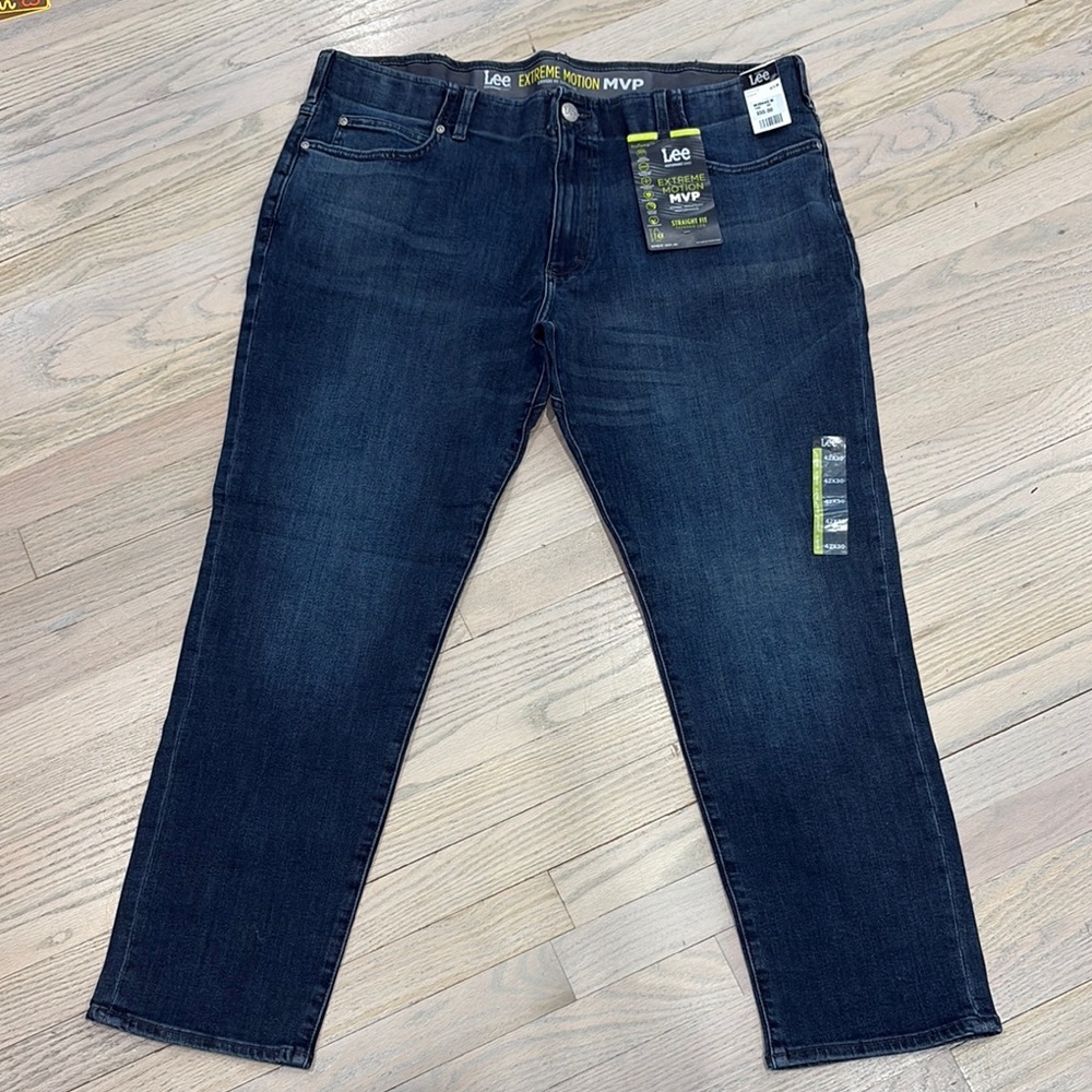 Lee Blue Straight/Relaxed Fit Tapered Leg Jeans Classic Style